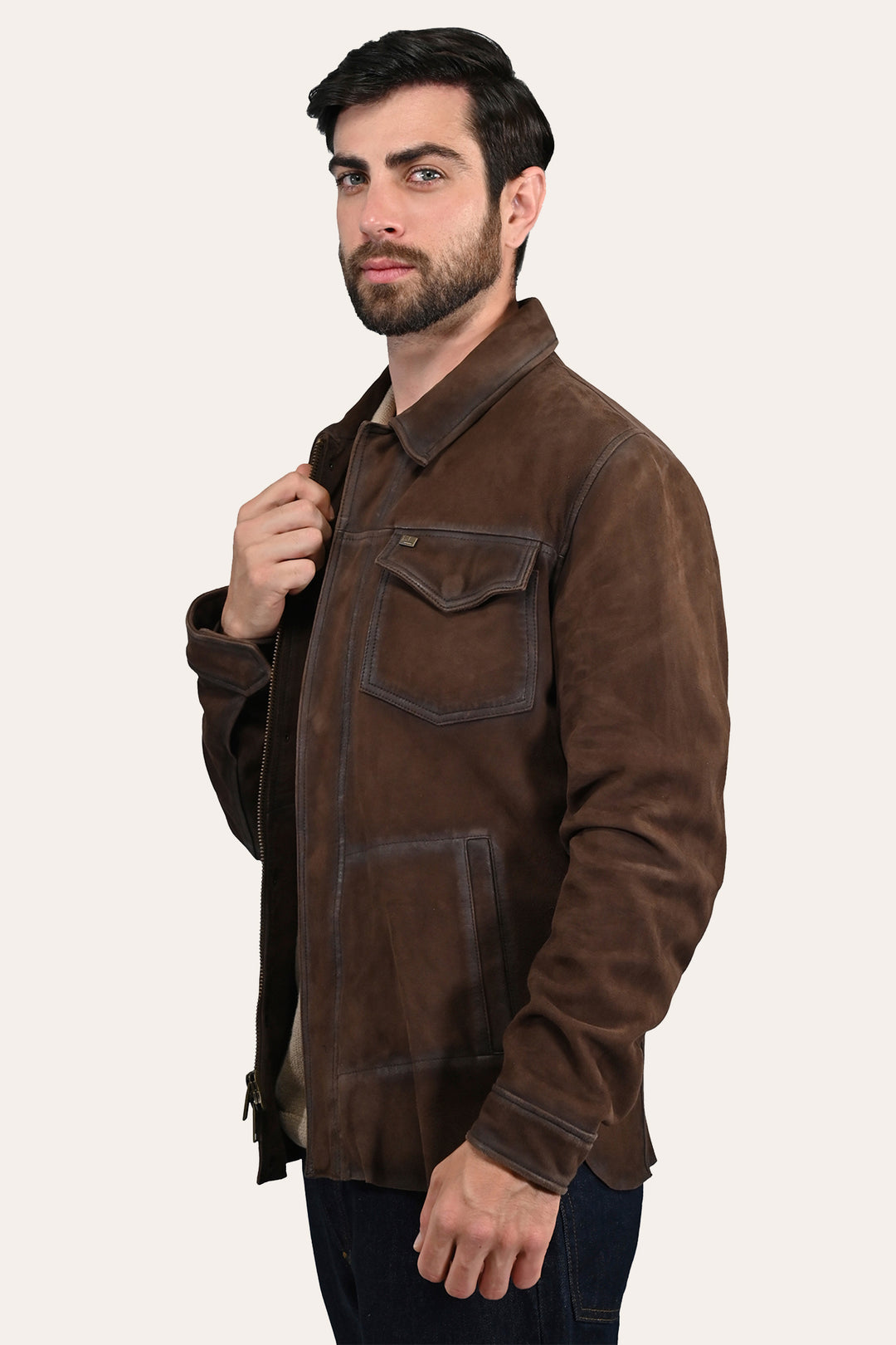 Men’s Dark Brown Brody Suede Shacket Dark brown - Frye
