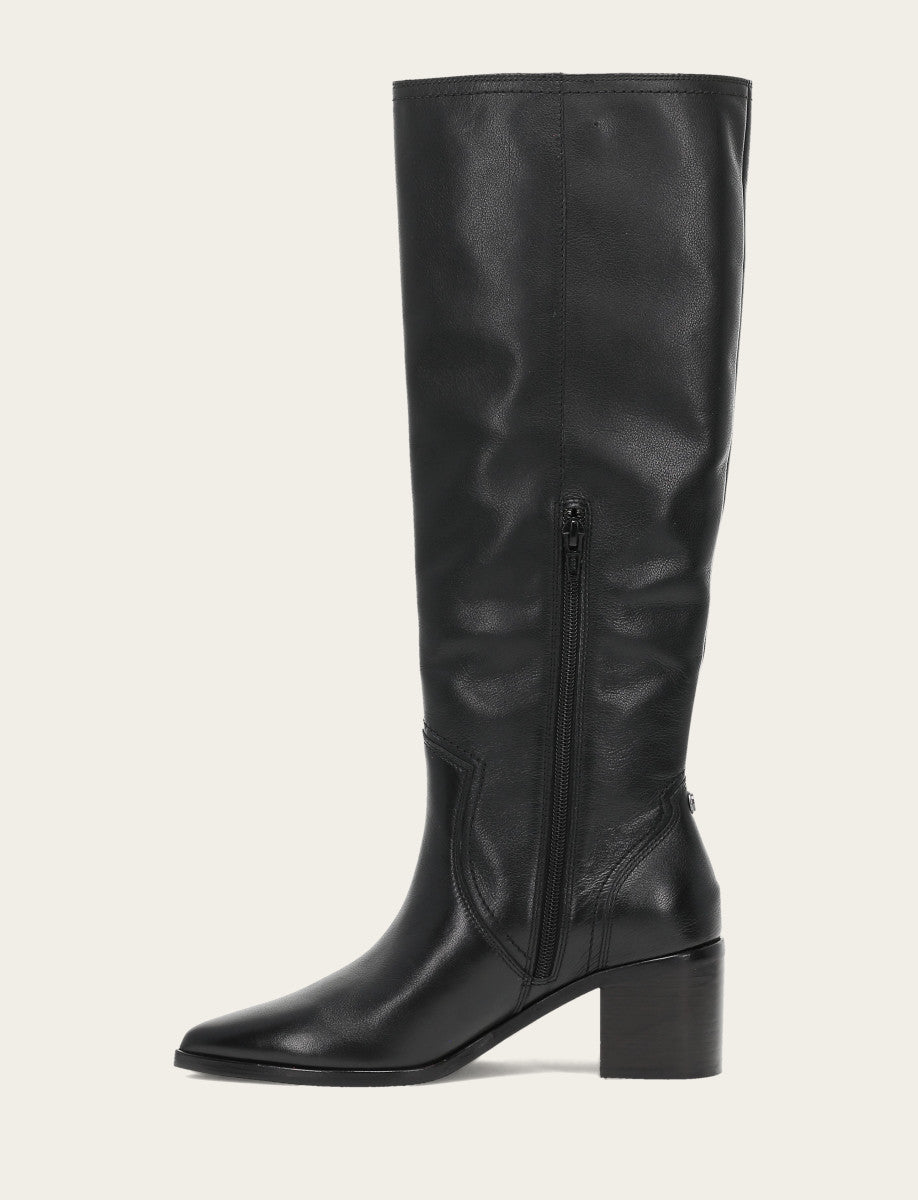 Women's Black Sadie Softy Tall Booties Black - Frye