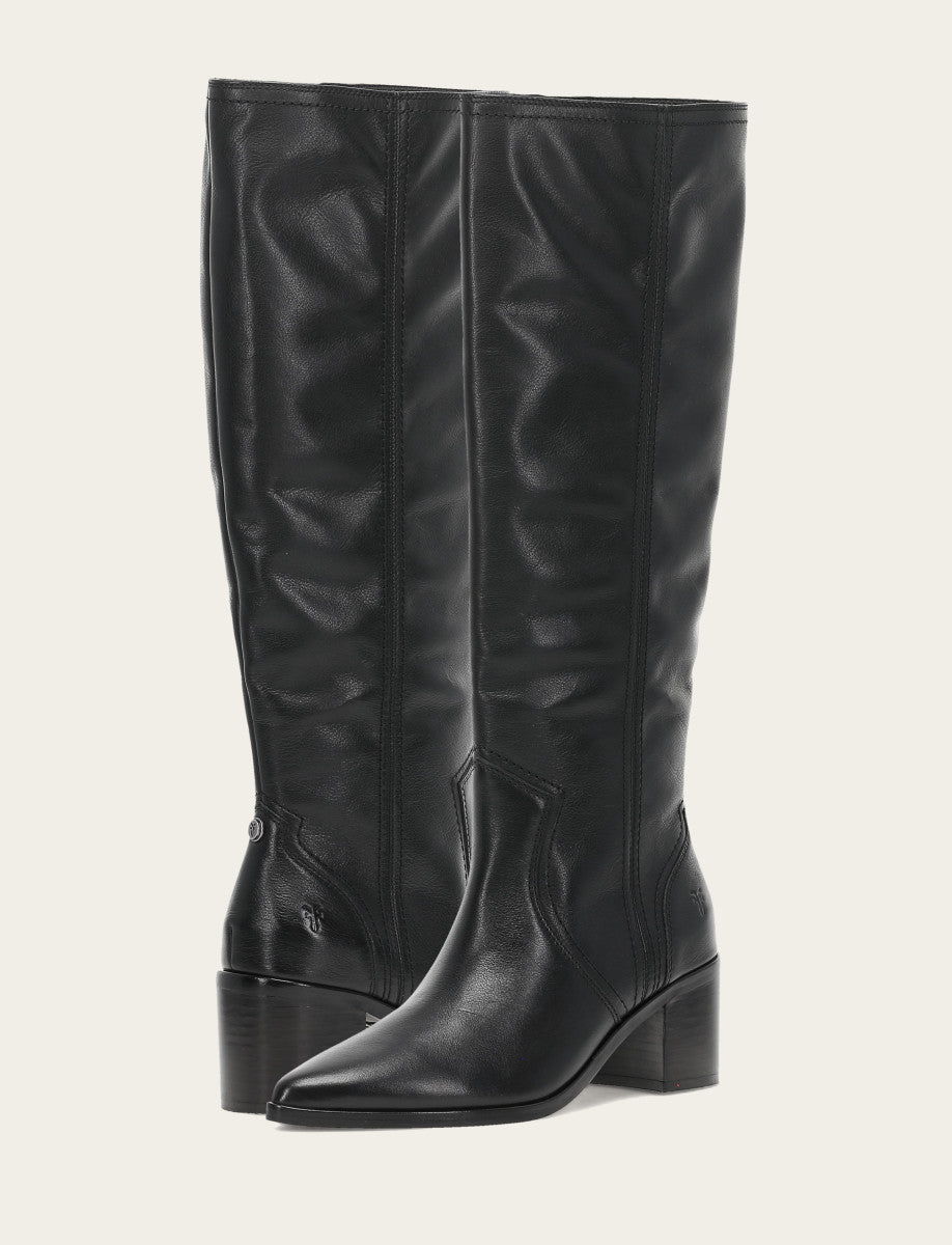 Women's Black Sadie Softy Tall Booties Black - Frye