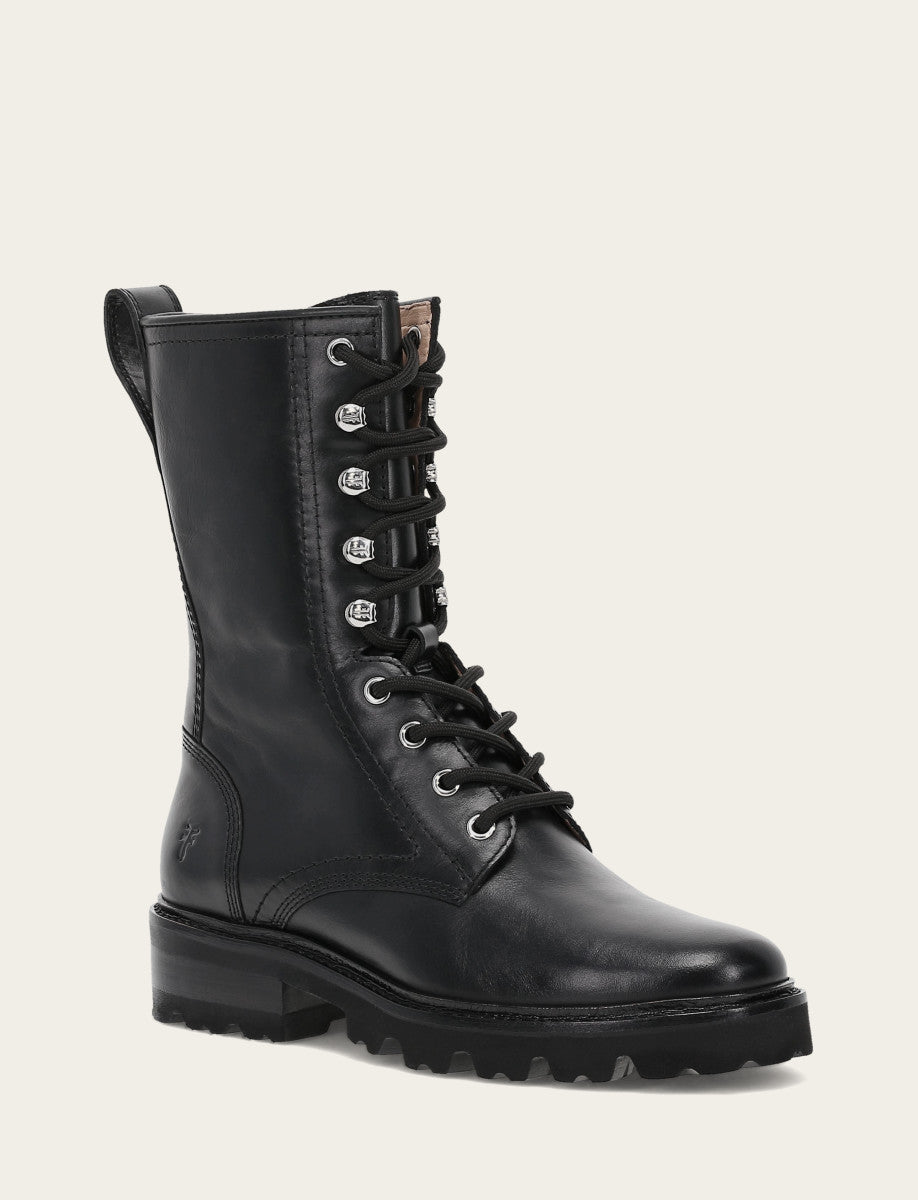 Women's Black Olivia Combat Boots Black - Frye