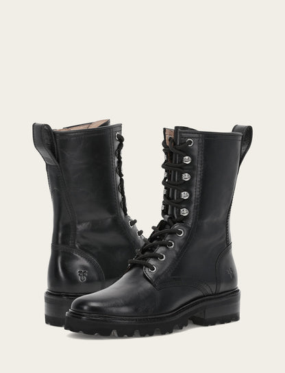 Women's Black Olivia Combat Boots Black - Frye