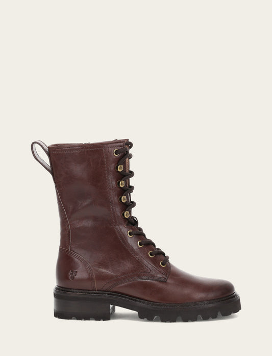 Women's Bourbon Olivia Combat Boots Bourbon - Frye