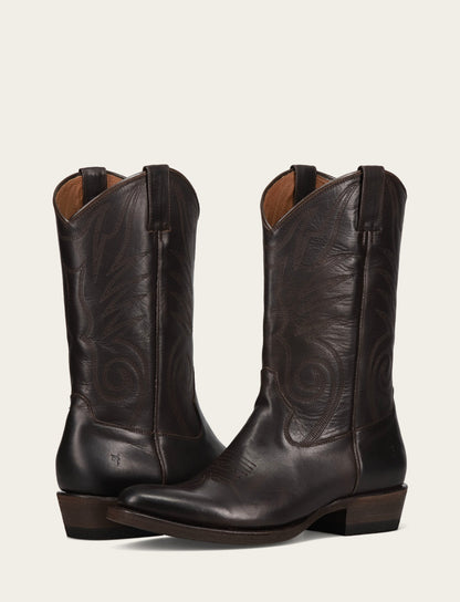 Men's Chocolate Grady Vintage Stitch Western Boots CHOCOLATE - Frye