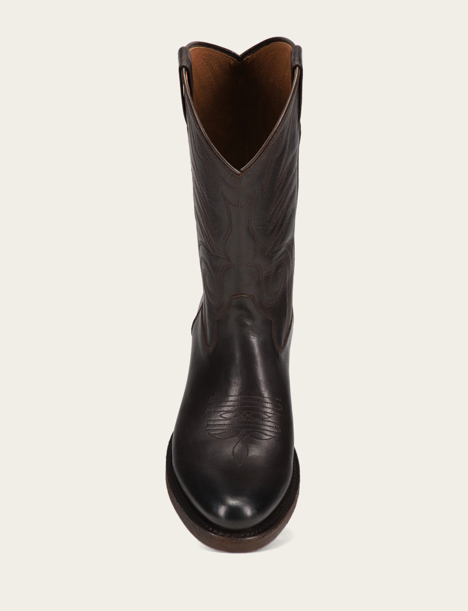 Men's Chocolate Grady Vintage Stitch Western Boots CHOCOLATE - Frye
